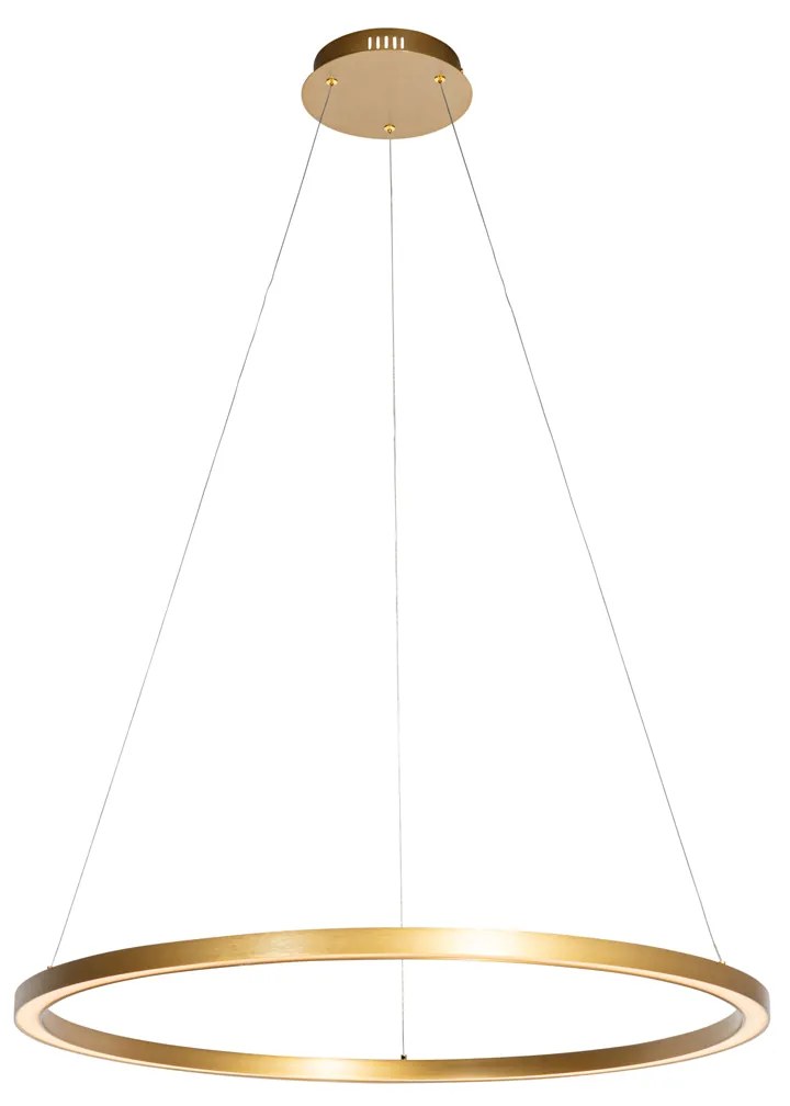 Eettafel / Eetkamer Hanglamp goud 80cm incl. LED 3-staps dimbaar - Girello rond Binnenverlichting Lamp