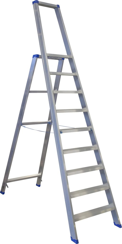 Escalo sparta aluminium - Industriële aluminium trapladder met beugel - 9 treden