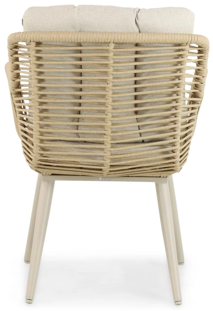 Tuinset 6 personen 150 cm Aluminium/wicker Taupe Coco Custa/Ancona