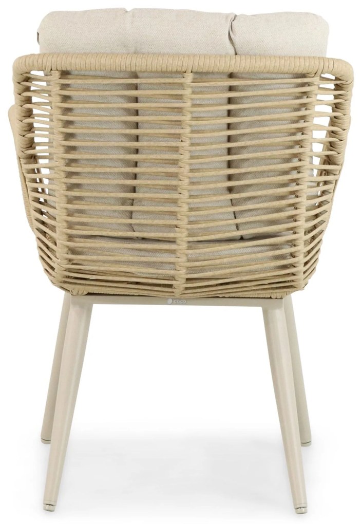 Tuinstoel Aluminium/wicker Taupe-naturel-bruin Coco Custa