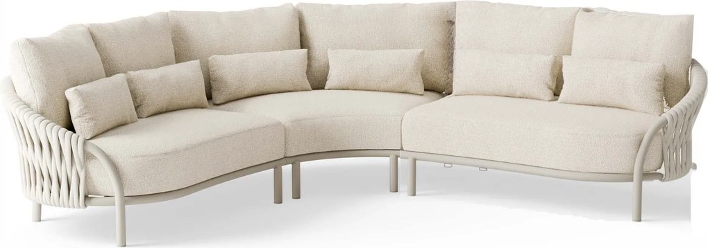 Feroli hoek loungeset 3 delig Camel sand | Misty rope | Beachy bouclé SUNS