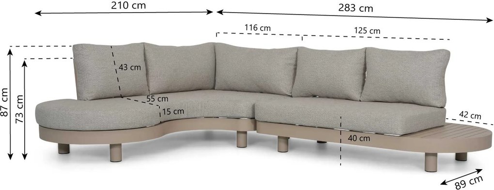 Loungeset tuin Aluminium Zand/Beige Lifestyle Garden Furniture Elanio