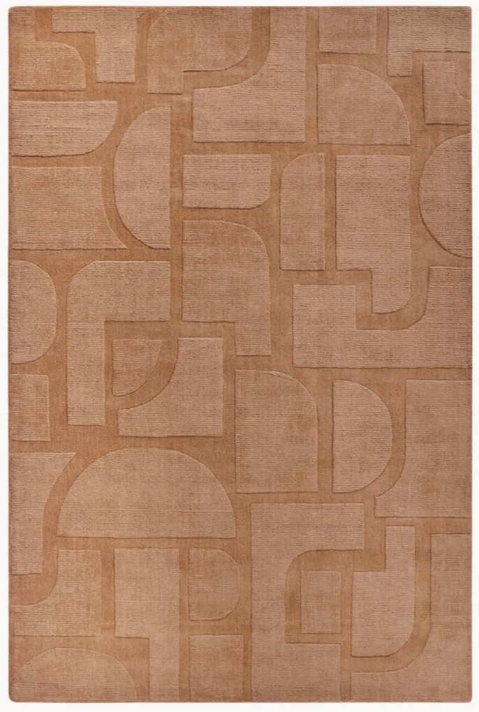 Wollen vloerkleed Alexis met hoog-laag effect