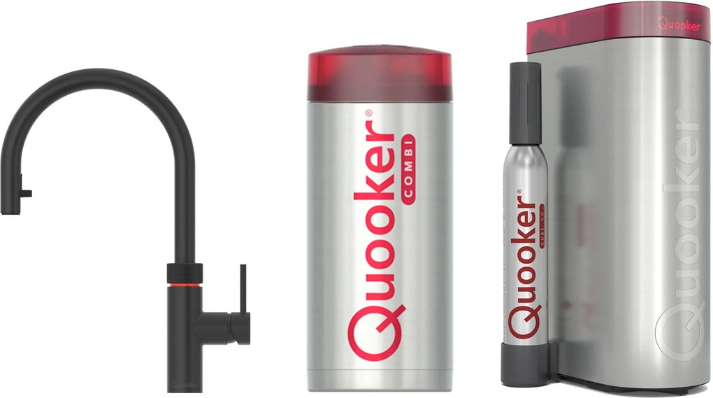 Quooker Flex met COMBI+ boiler en CUBE reservoir 5-in-1-kraan zwart