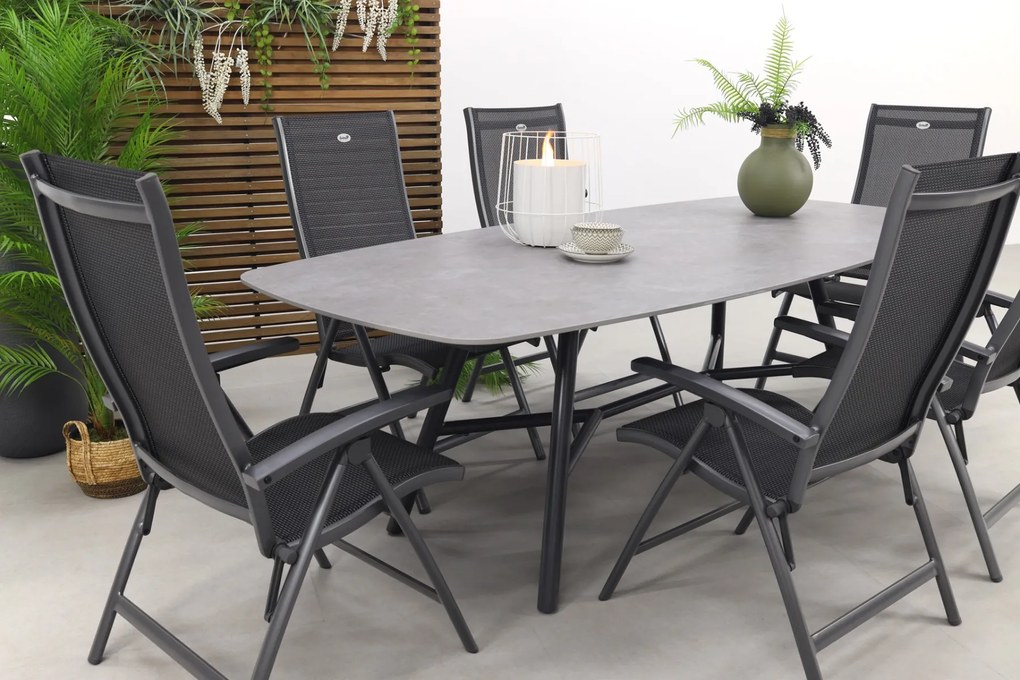 Hartman Salvatore/Benevento deens ovale verstelbare tuinset 240x110 cm.