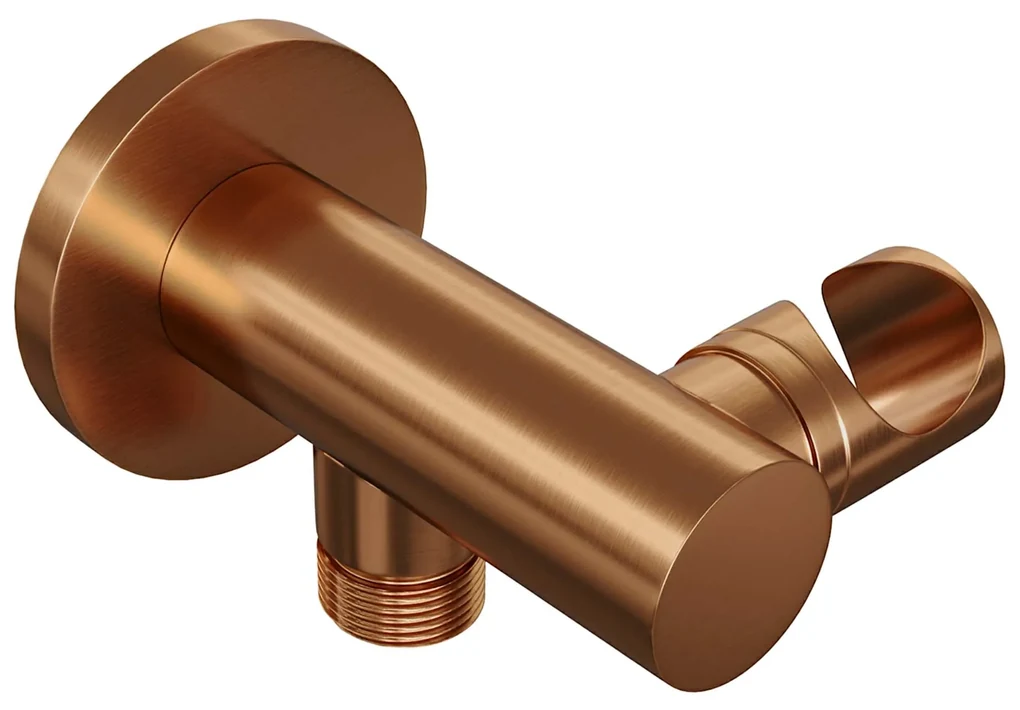 Brauer Copper Carving complete inbouw regendouche set 03 met 20cm douchekop, gebogen muurarm en staafhanddouche geborsteld koper PVD