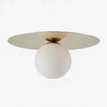 Anine Plafondlamp Van Ijzer En Glas Goud - Sklum