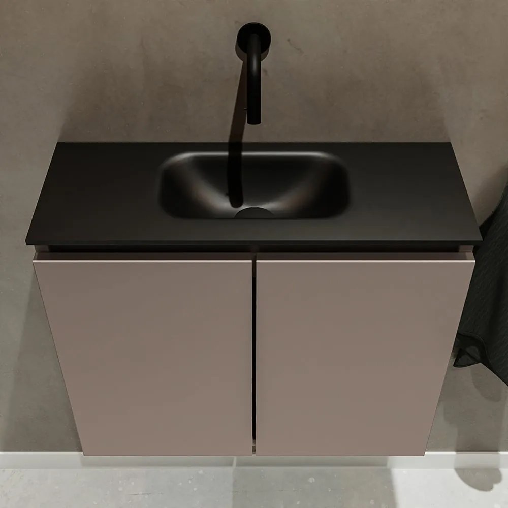 Mondiaz Ture 60cm toiletmeubel smoke met wastafel urban midden geen kraangat