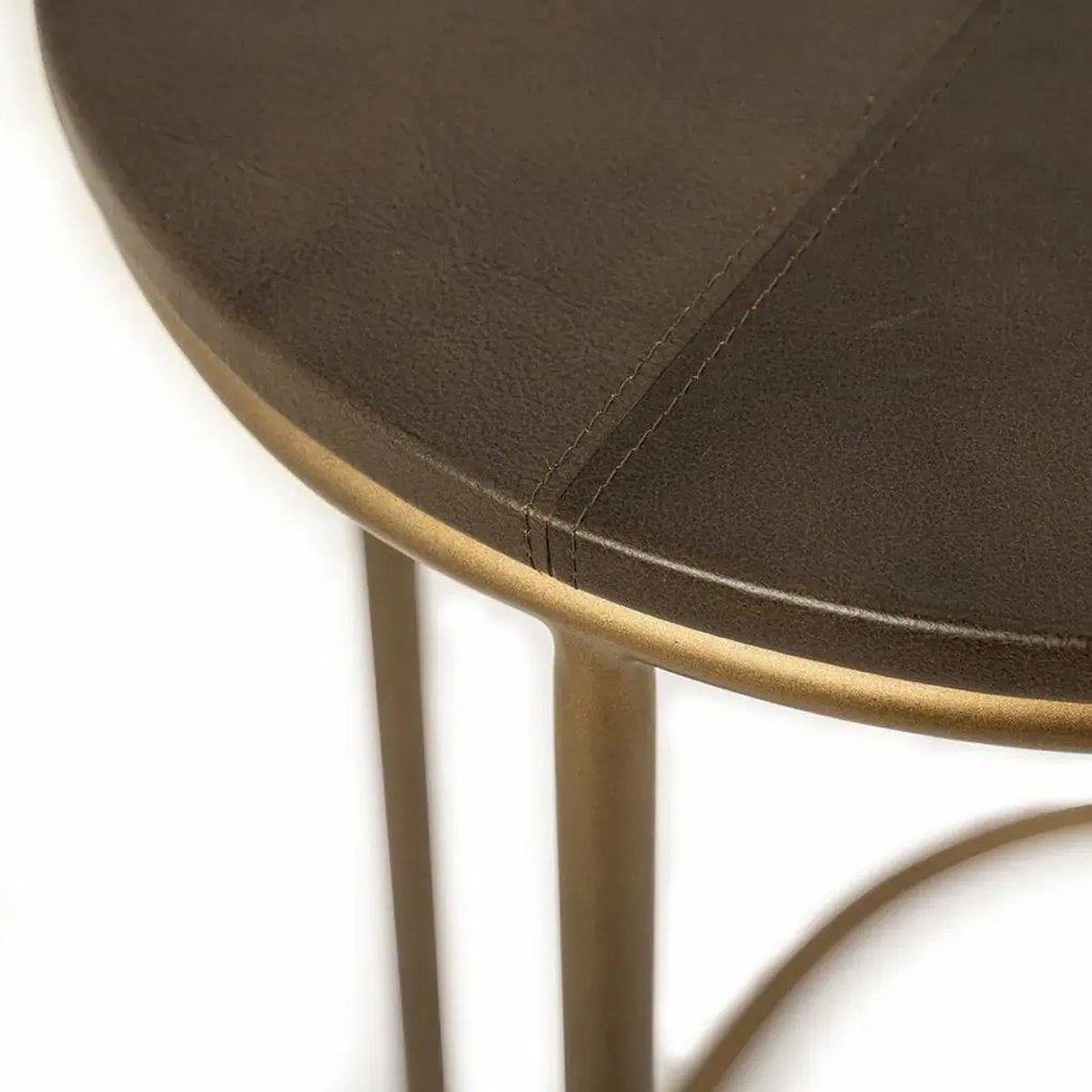Richmond Interiors Zillon Laptoptafel Bruin Leder - 55 X 35cm.