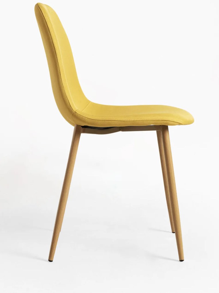 Set 4 Teok Stoffen Stoelen