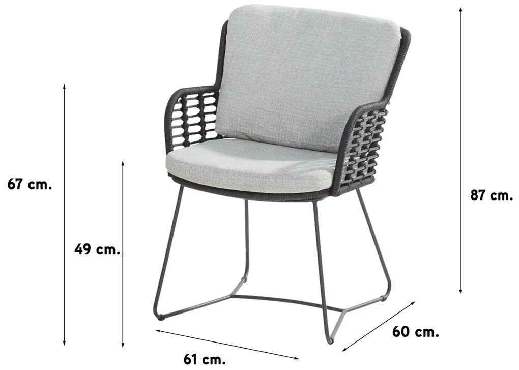 4-Seasons Fabrice tuinstoel - Antraciet (1 stuk)