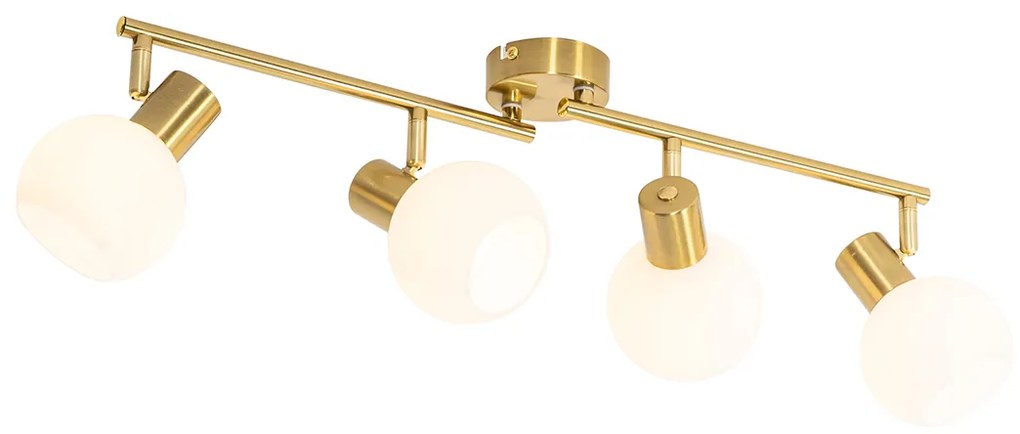 Smart plafondspot goud met opaal glas 4-lichts verstelbaar incl. 4 Wifi P45 - Anouk