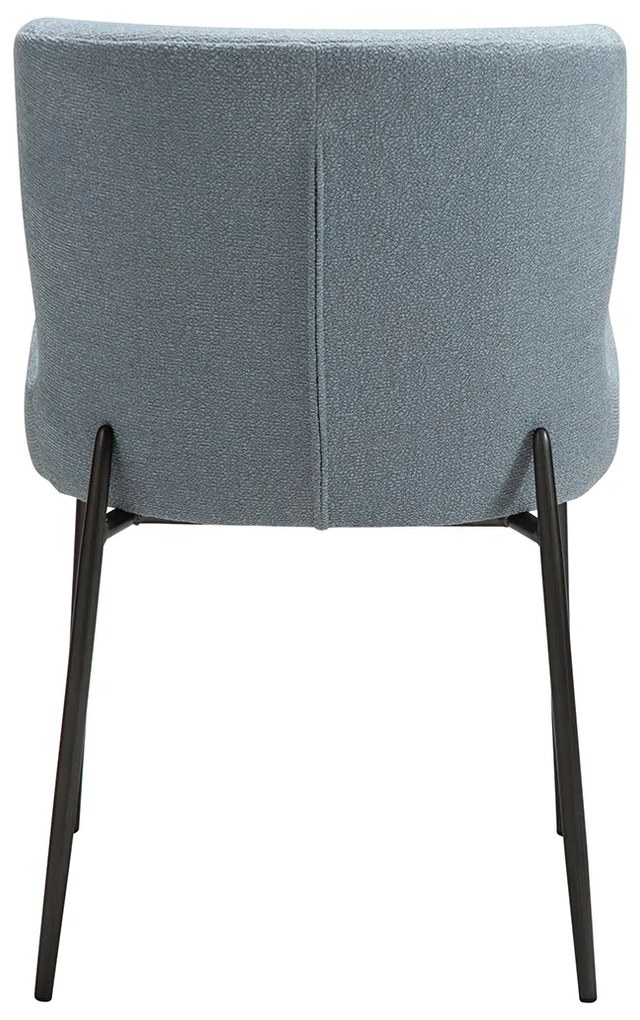 Dan-Form Glam Luxe Eetkamerstoel Boucle Blauw En Antique Pewter