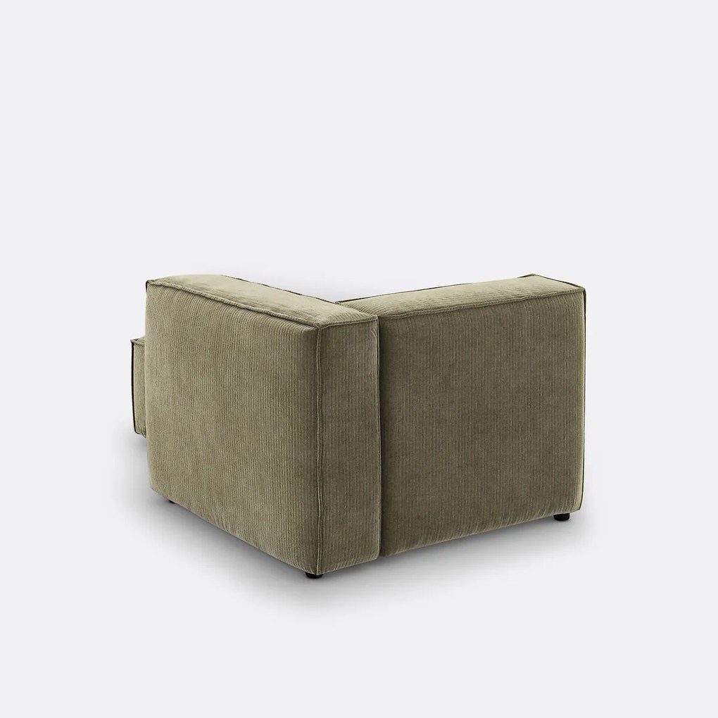 Fauteuil voor modulaire bank, vintage ribfluweel, Seven