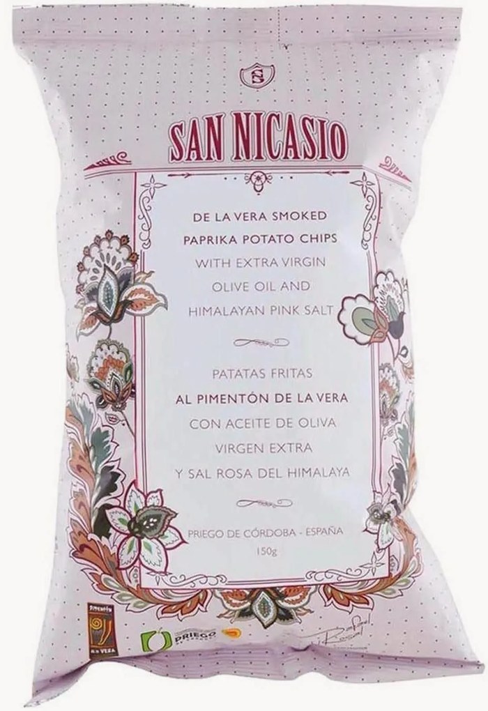 Paprika- en aardappelchips met Himalayazout