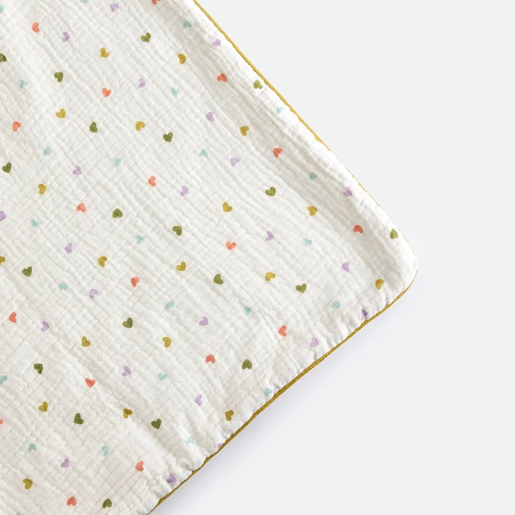 Deken in fleece en tetra, hartenprint, SCACCO