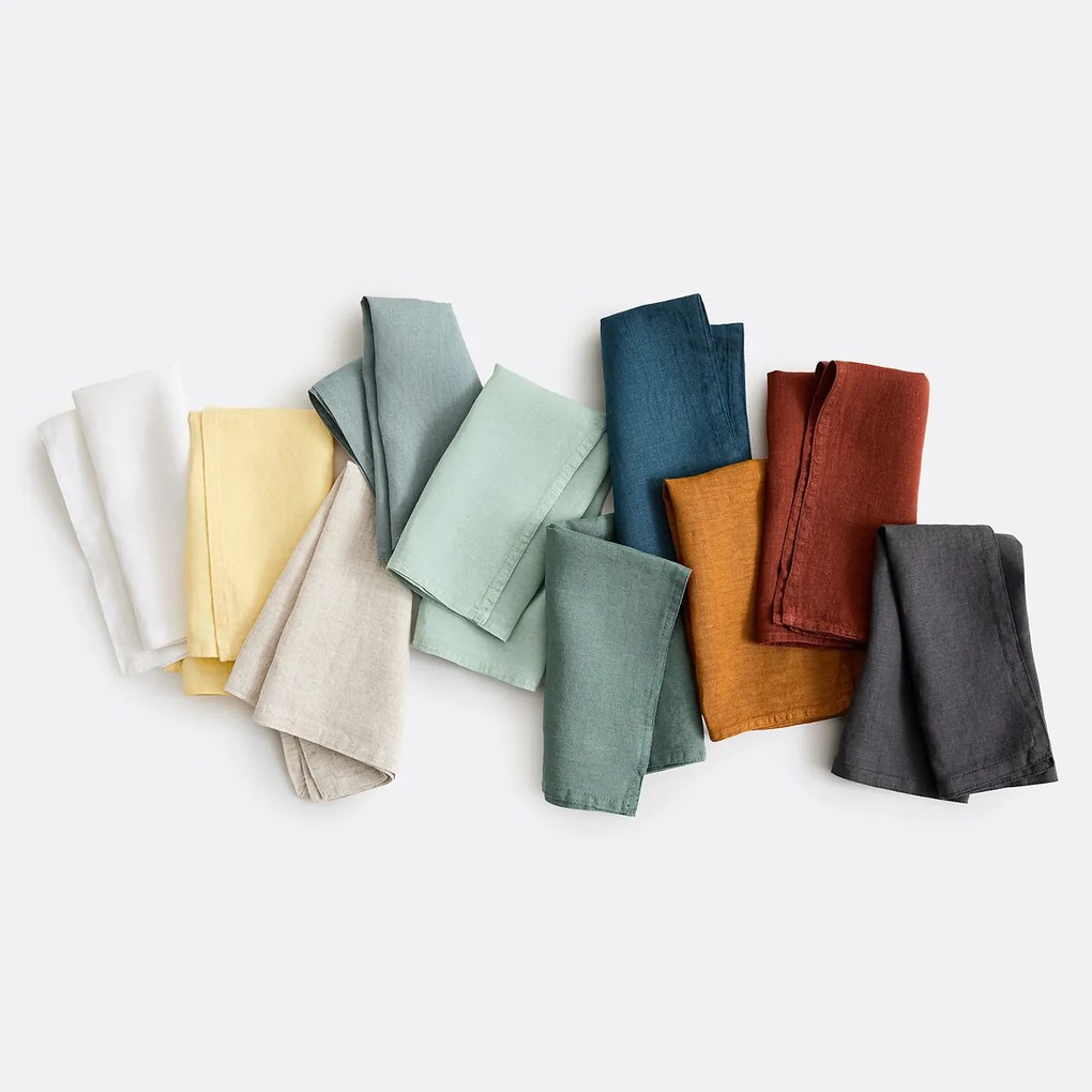 Set van 4 servetten van gewassen linnen Victorine