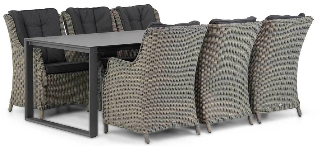 Tuinset 6 personen 220 cm Wicker Taupe Garden Collections Buckingham/Zaga