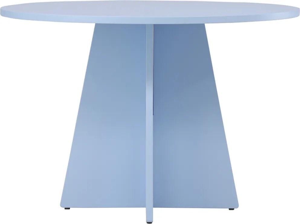 Ronde Eettafel Met Kruisvoet Blauw - 110 X 110cm.