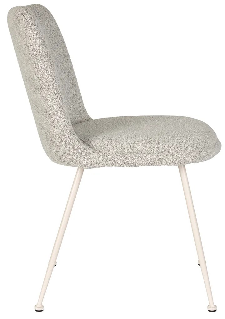 Moderne Eetkamerstoel Boucle Creme