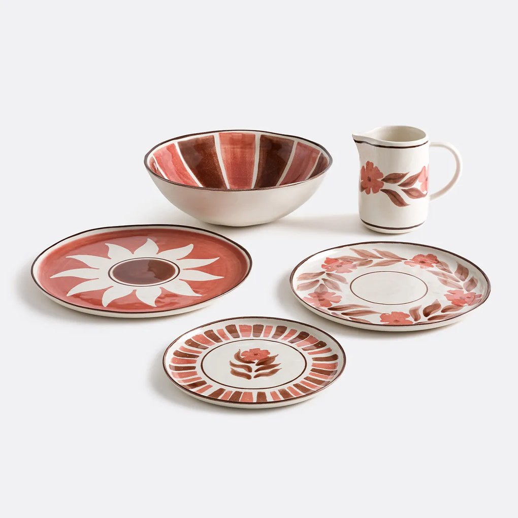 Ronde serveerschaal in aardewerk, Montesol