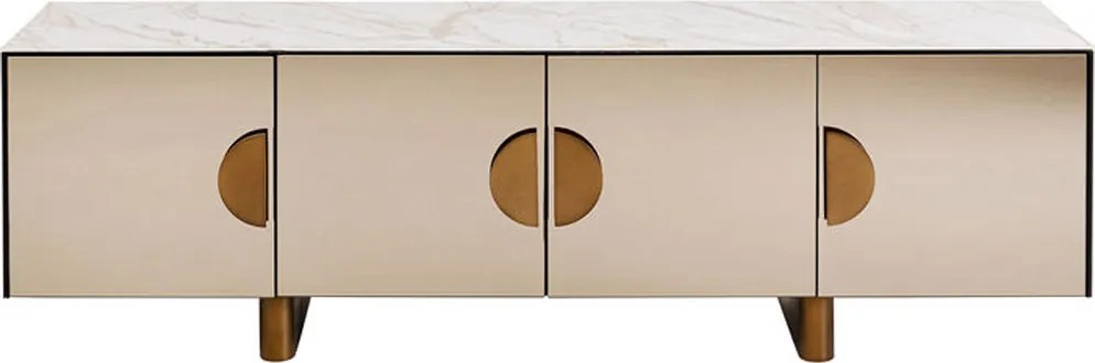 Design Tv-meubel Spiegel En Marmer - 180x45x55cm.