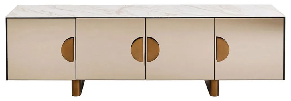 Kare Design Lunar Design Tv-meubel Spiegel En Marmer - 180x45x55cm.