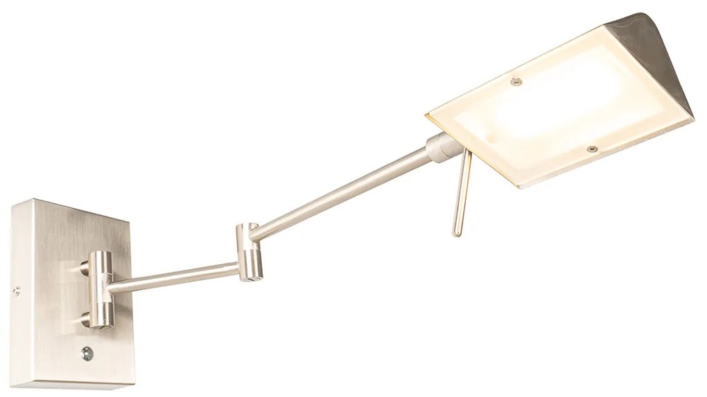 Design wandlamp staal incl. LED dimbaar - Notia