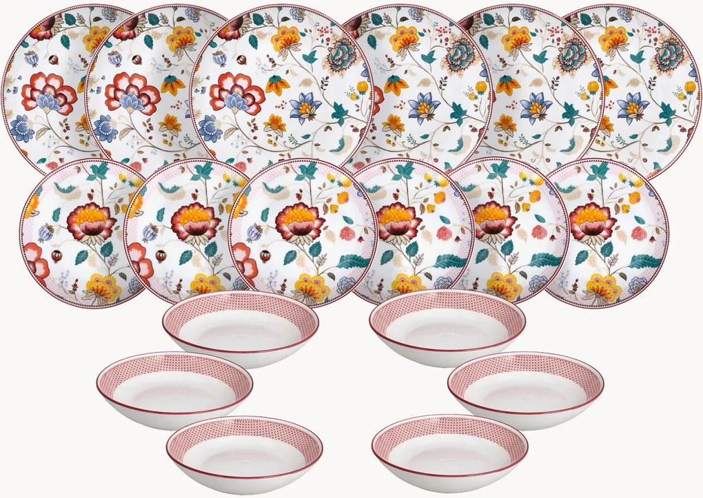 Porseleinen serviesset Moon, 6 personen, 18-delig