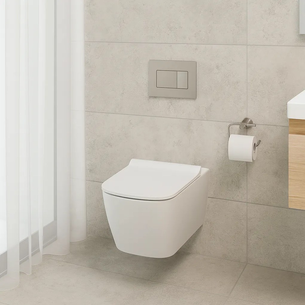 Sanigoods Aquara hangtoilet met zitting, bidetkraan en bidetsproeier wit glans