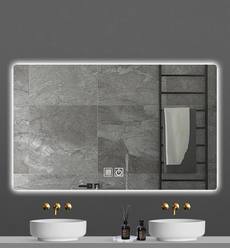 Sanigoods Queen spiegel met verlichting en verwarming 100x60cm