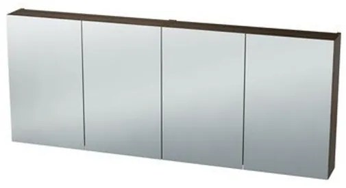 Nemo Spring Nebulo luxe spiegelkast - 160x65x17.8cm - 4 dubbelzijdige spiegeldeuren - glazen leggers - met stopcontact - zonder schakelaar - kleur: H3710 ST9 Carini Walnut Natur 20037099