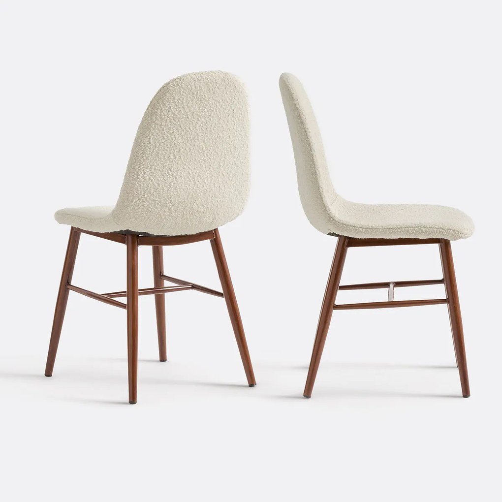 Set van 2 stoelen in bouclette, Polina