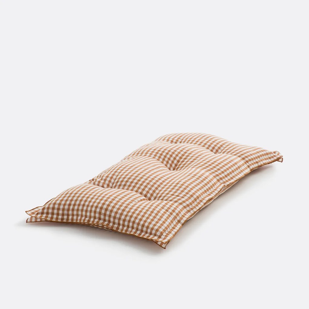 Gingham vloermat, katoen en linnen lengte 120 cm, Cottage