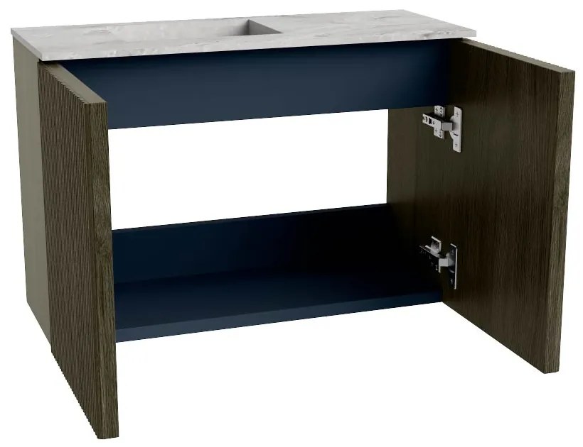 Mondiaz Joya DLux 60cm toiletmeubel shadow met wastafel faye links 1 kraangat glace