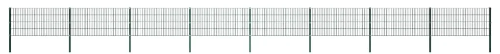 vidaXL Schuttingpaneel met palen 13,6x0,8 m ijzer groen
