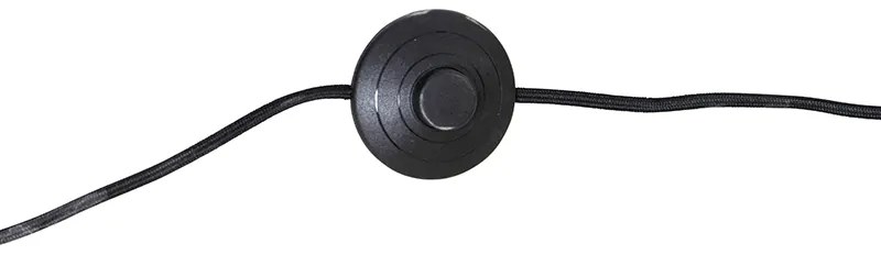 Moderne vloerlamp zwart met velours grijze kap - Rich