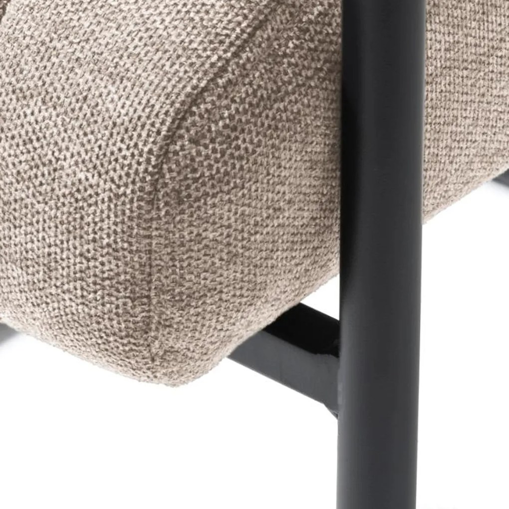 Eetkamerstoel Beige Met Armleuning