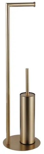Fortifura Calvi vrijstaande toiletrolhouder met toiletborstel - Geborsteld Messing PVD (Goud) SW1189060