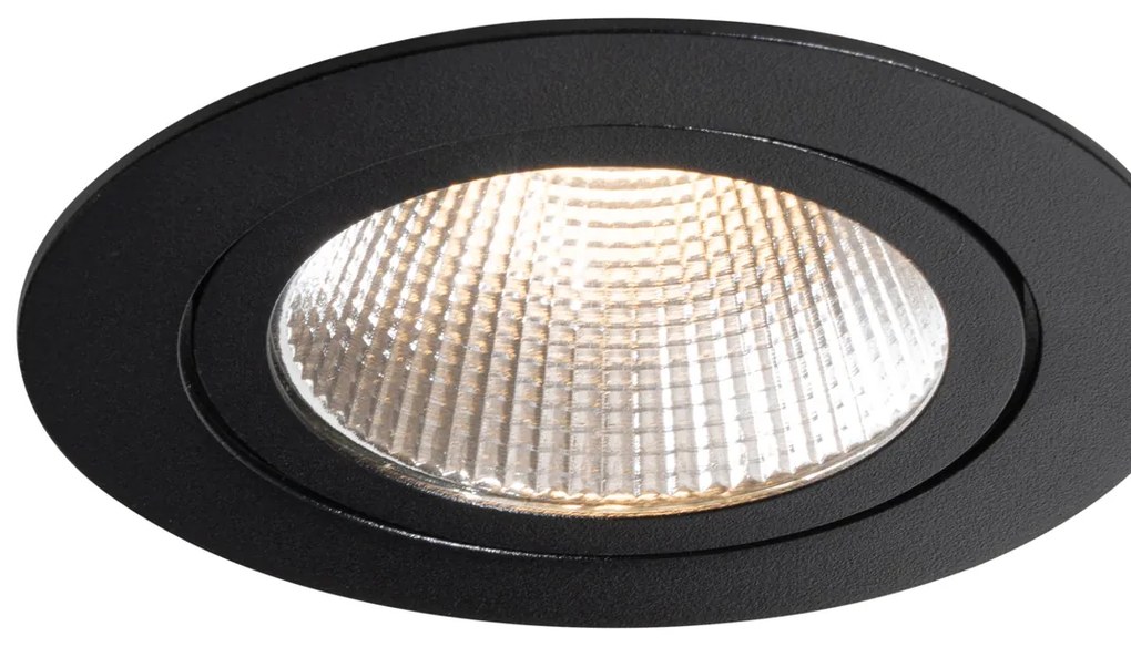 Set van 6 inbouwspots zwart 9,5cm incl. LED 1300 lm dimbaar IP65 - Gaius Binnenverlichting Lamp