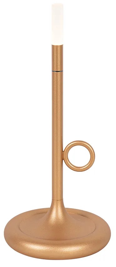 Buiten tafellamp goud incl. LED met touch dimmer oplaadbaar - Sjarel