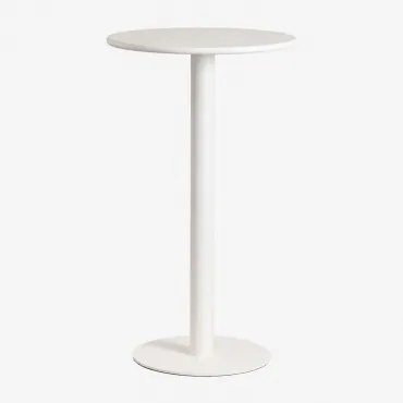 Ronde Hoge Tuintafel Ø60 Cm Van Ijzer Mizzi Glaciale Wit - Sklum