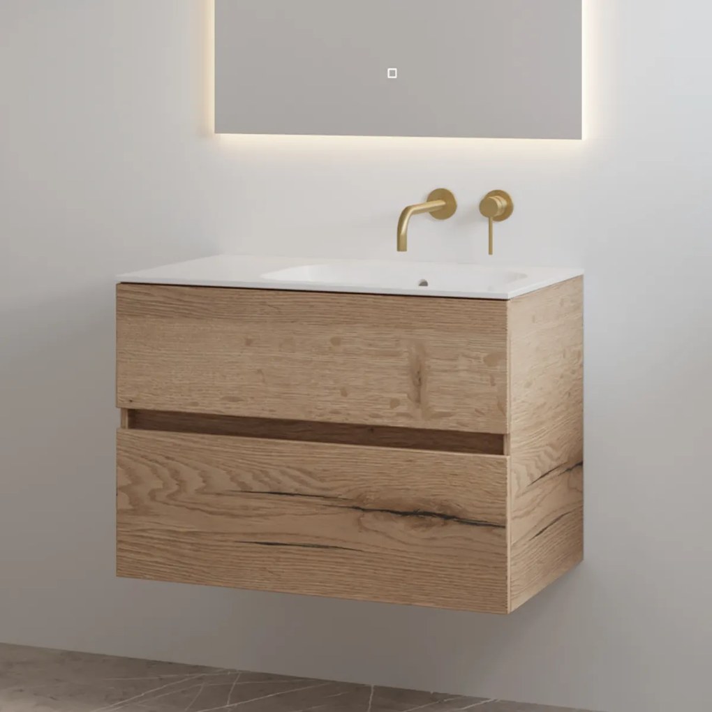 Best Design Splash badkamermeubel 80cm zonder kraangat eiken