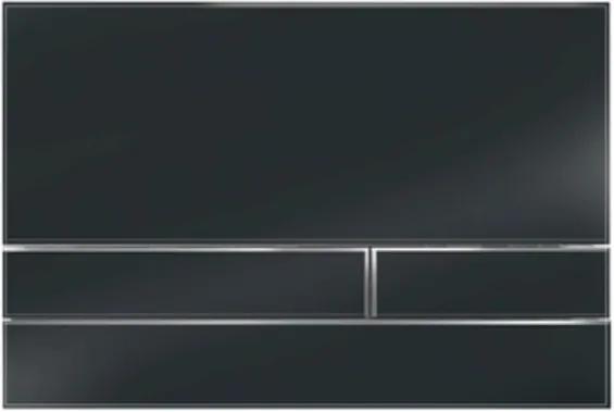 Rezi Modern bedieningsplaat glas DF met rechthoekige druktoetsen 261x174mm t.b.v de BB3650 serie helder zwart BB3651M11ZH