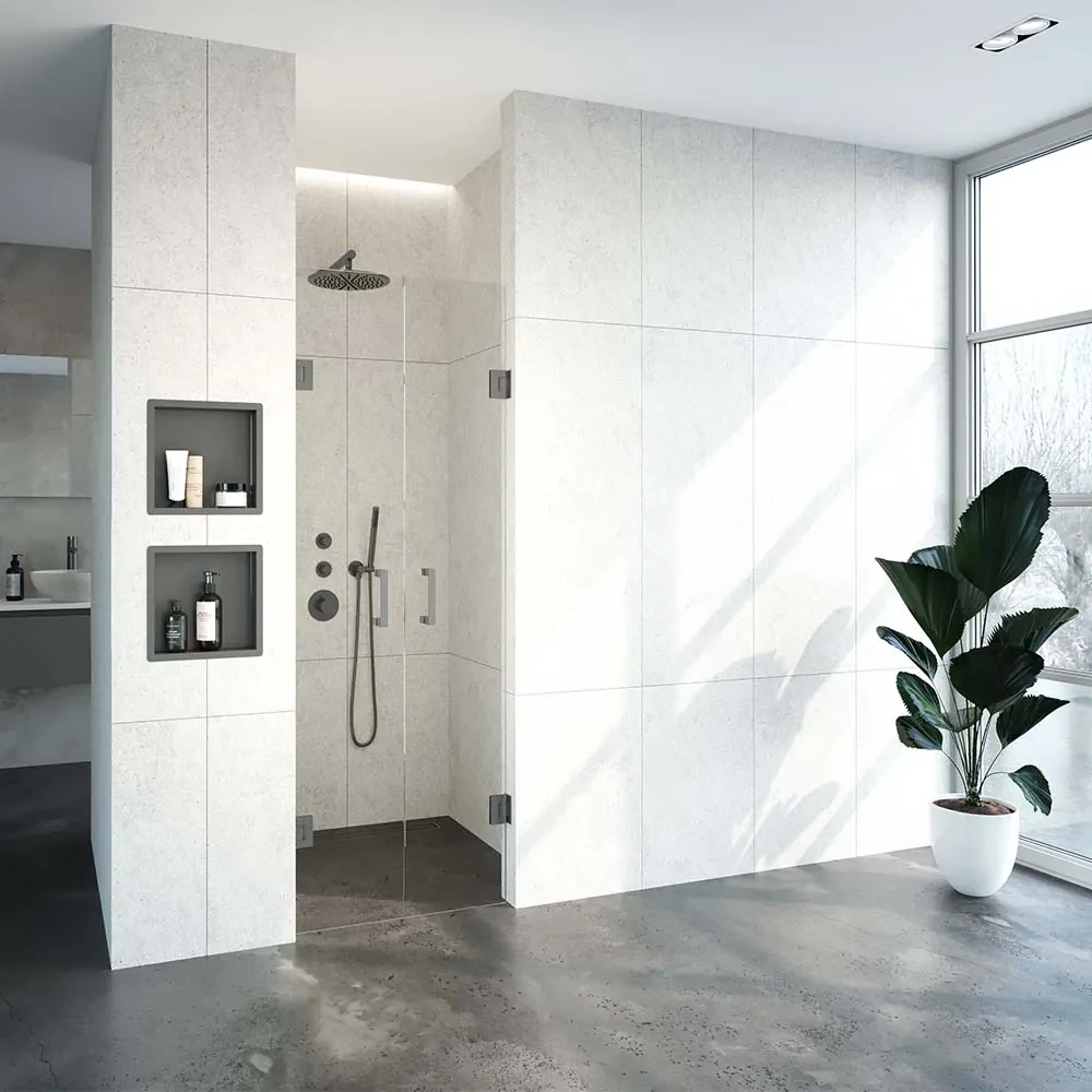Brauer JC profielloze pendeldeuren 70cm gunmetal geborsteld