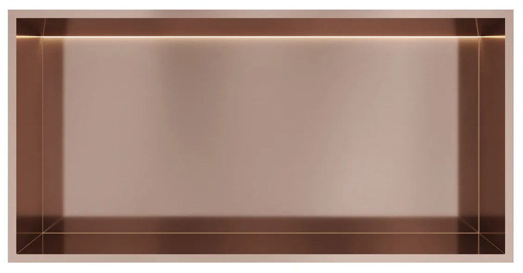 Hotbath &More inbouwnis met verlichting 30x60x10cm geborsteld koper PVD