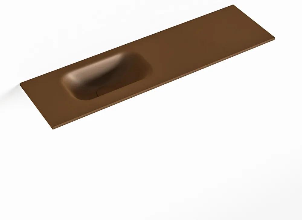 MONDIAZ EDEN Rust solid surface inleg wastafel voor toiletmeubel 80cm. Positie wasbak links