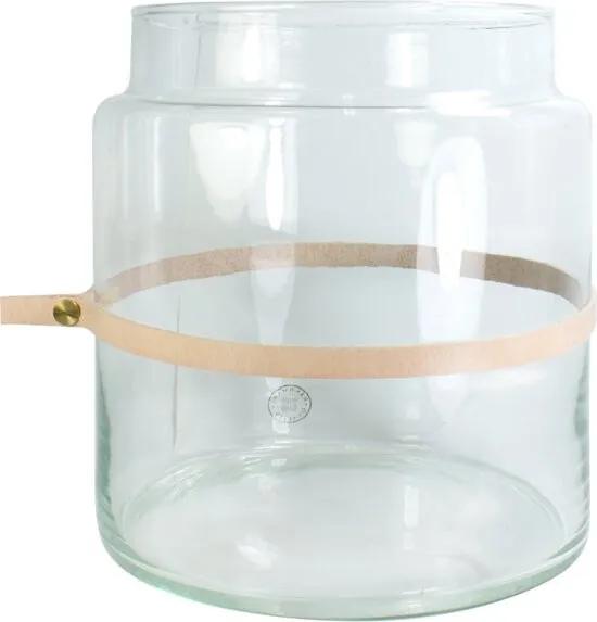 Vaas Wrap Me Mini - Incl. Lederen Band - Glas - Ã˜19 x 20 cm - Bruin