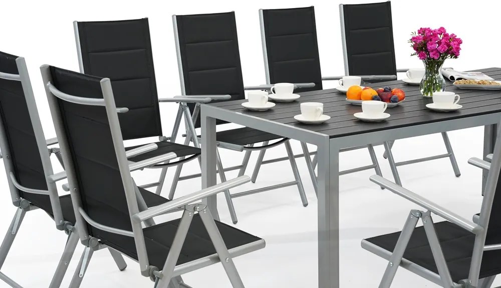 Garden Point aluminium tuinmeubelen met grote Polywood Verona tafel voor 12 personen
