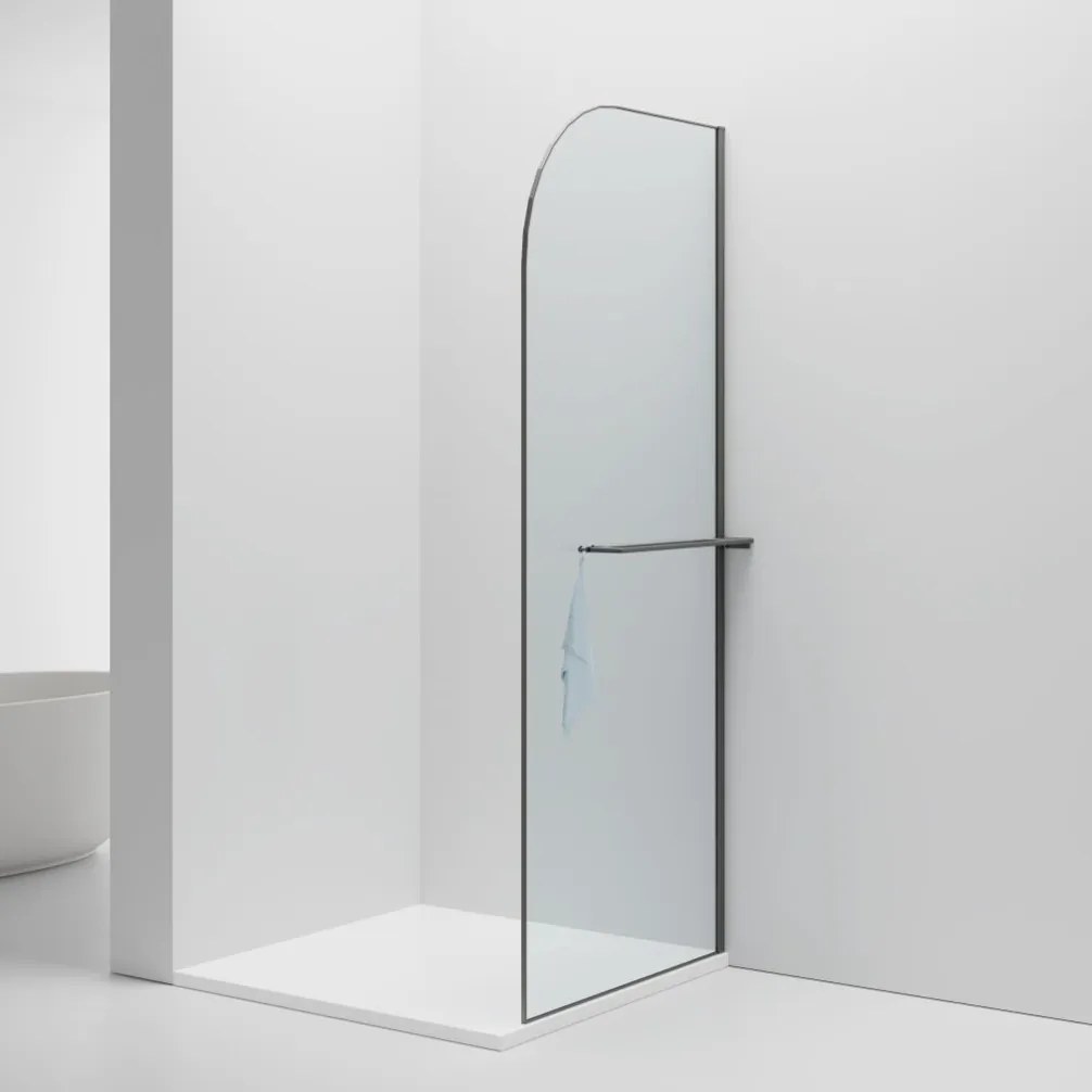 Sanigoods Arcana inloopdouche met handdoekhouder verouderd ijzer 100x200cm